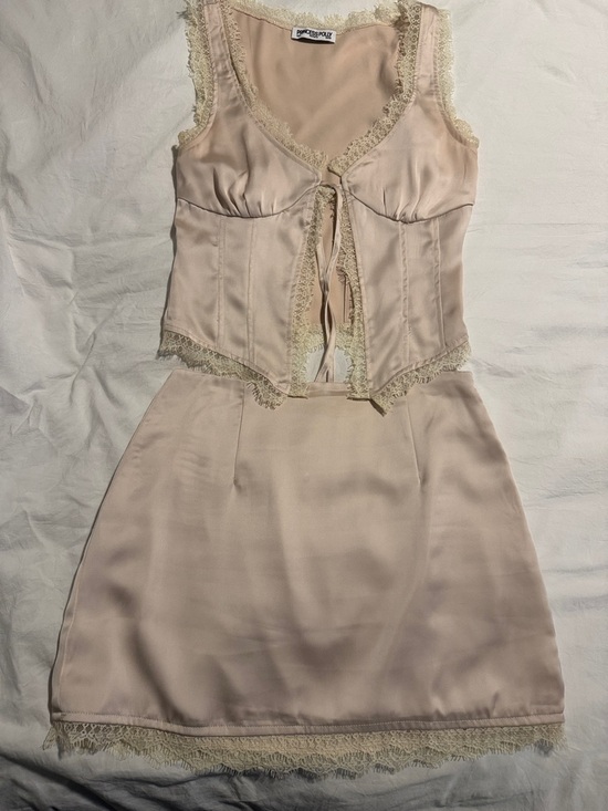 Princess Polly Dresses & Skirts - Mavie Satin Set Champagne